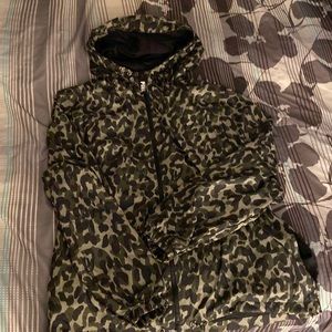 PINK VS green leopard camo windbreaker